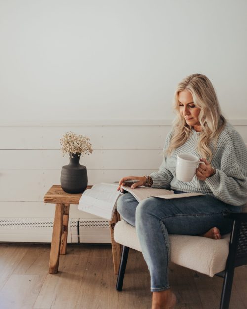 Heather, cofounder of Only Prettier Design and the Found Her podcast, reads a home decor book